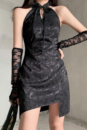 Goth Halter Mini Dress