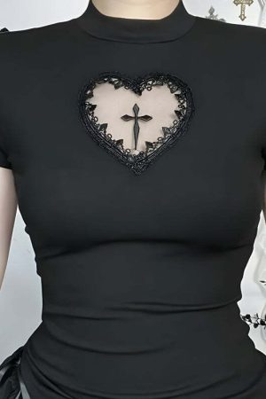 Goth Heart & Cross Top