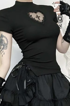 Goth Heart & Cross Top