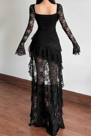 Goth Lace Mullet Mini Dress