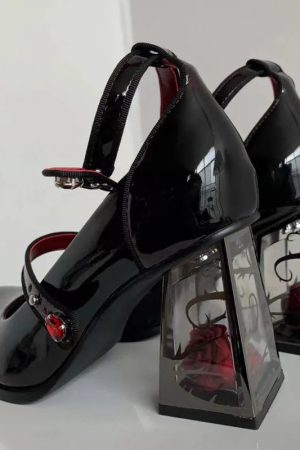 Goth Rose Mary Jane High Heels