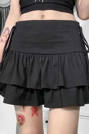 Goth Ruffled Mini Skirt