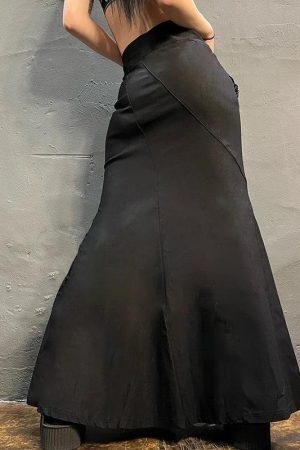 Gothic Dragon Printed Maxi Skirt