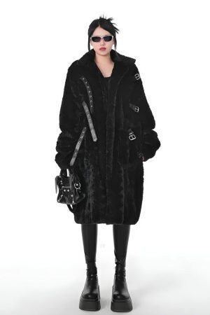 Gothic Faux Fur Fluffy Long Jacket