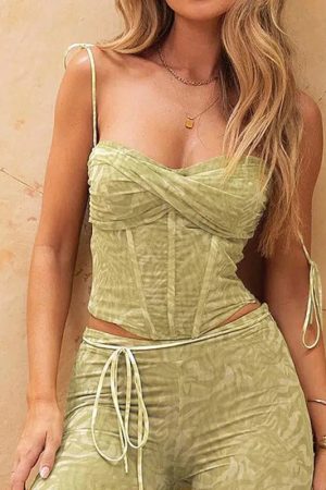 Green Corset Top