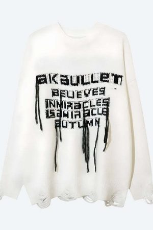 Grunge AK-Bullet Tasseled Sweater