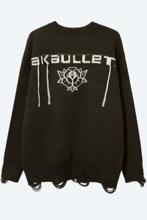 Grunge AK-Bullet Tasseled Sweater