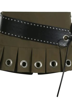 Grunge Belted Extra Mini Skirt