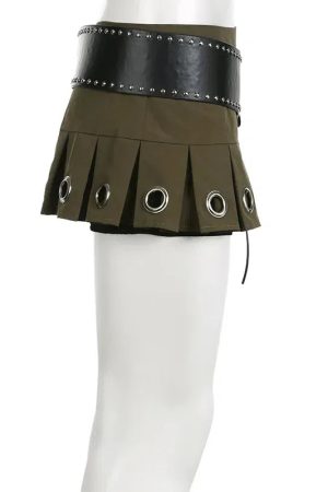 Grunge Belted Extra Mini Skirt