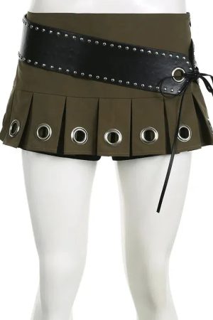 Grunge Belted Extra Mini Skirt