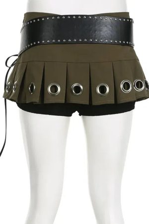 Grunge Belted Extra Mini Skirt