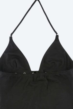 Grunge Belted Halter Neck Top