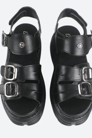 Grunge Belted Platform Sandals