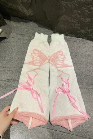 Grunge Butterfly Lace Up Leg Warmers