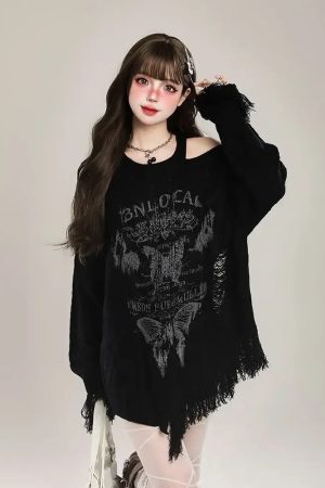 Grunge Butterfly Sweater