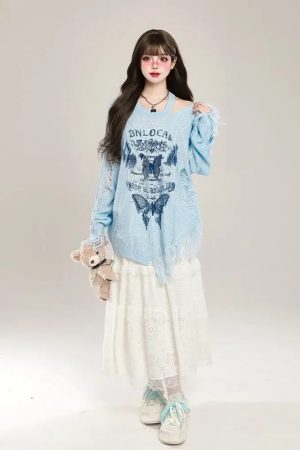 Grunge Butterfly Sweater