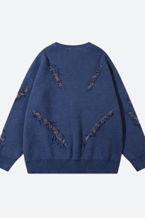 Grunge Claw Distressed Knitted Sweater
