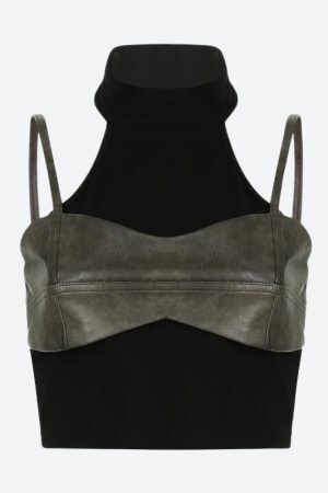 Grunge Crop Halter Top