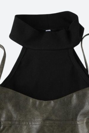 Grunge Crop Halter Top