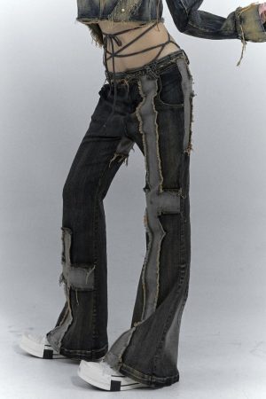 Grunge Cross Patch Jeans