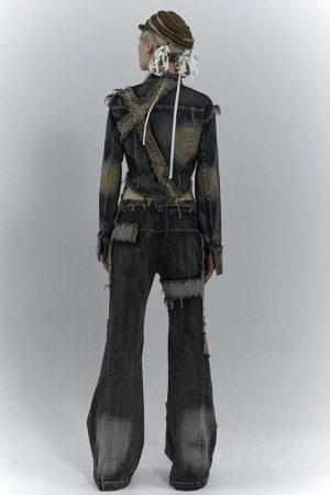 Grunge Cross Patch Jeans