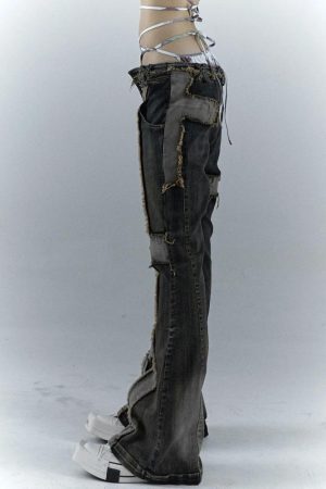 Grunge Cross Patch Jeans