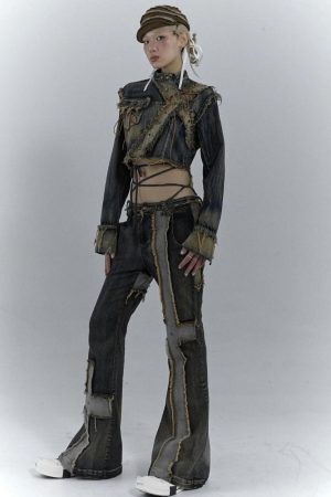 Grunge Cross Patch Jeans