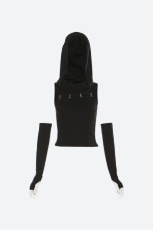 Grunge Cut Out Hooded Top