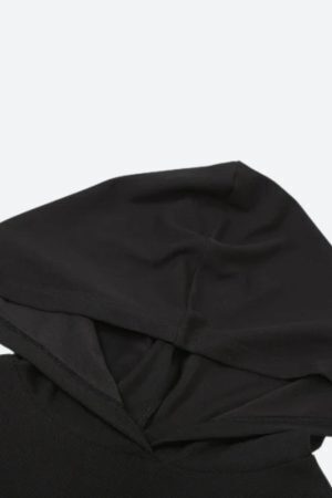 Grunge Cut Out Hooded Top