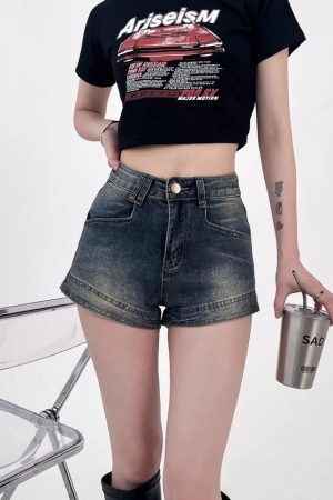 Grunge Denim Shorts