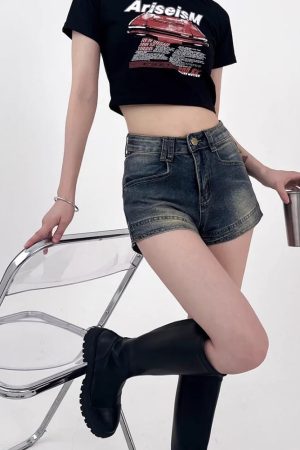 Grunge Denim Shorts