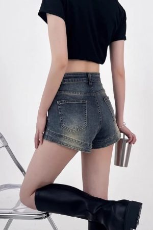 Grunge Denim Shorts