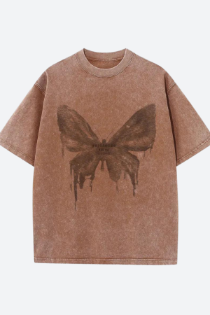 Grunge Distressed Butterfly Tee