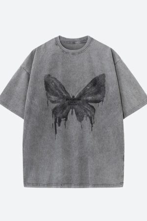 Grunge Distressed Butterfly Tee