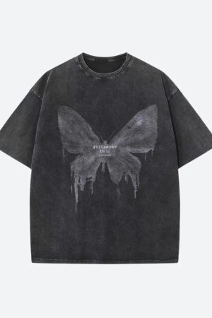 Grunge Distressed Butterfly Tee