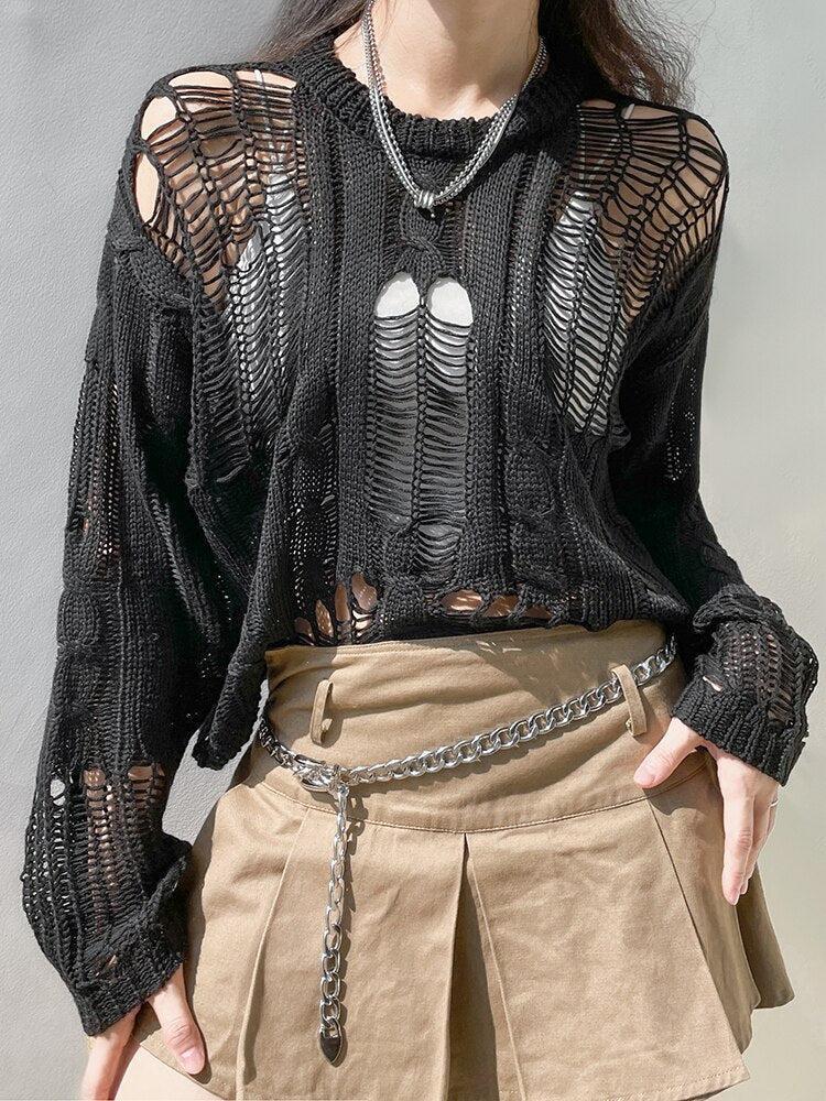 Grunge Distressed Knit Sweater Grunge Distressed Knit Sweater