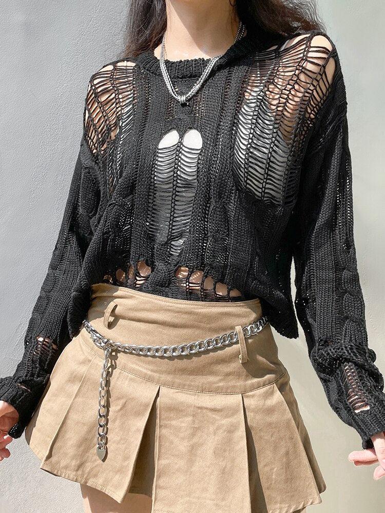Grunge Distressed Knit Sweater Grunge Distressed Knit Sweater
