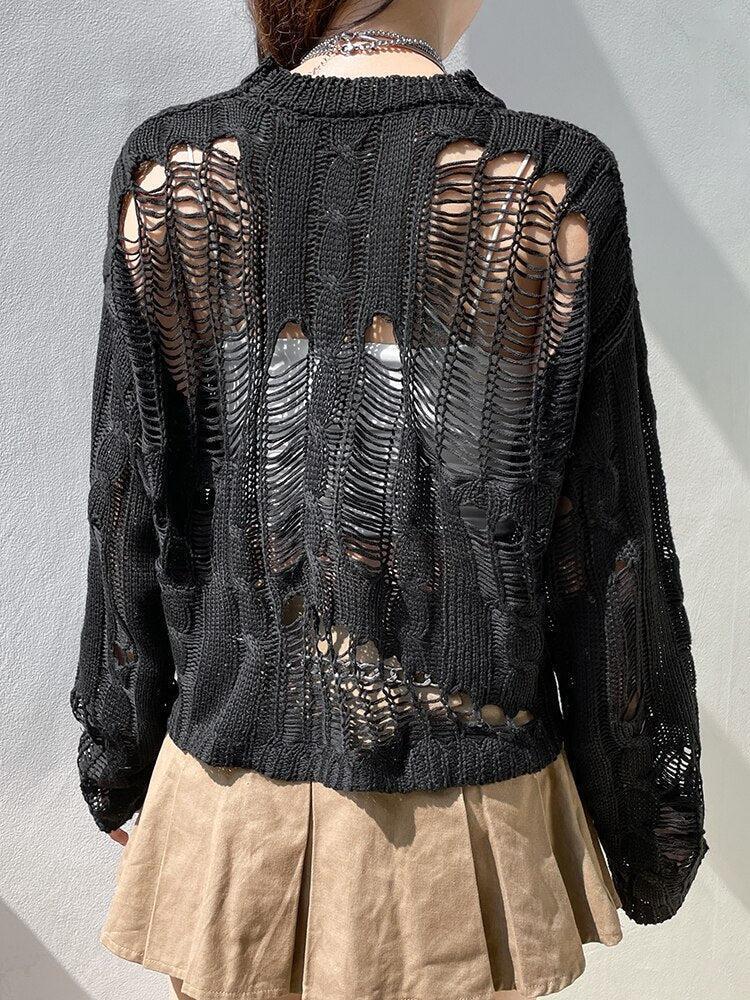 Grunge Distressed Knit Sweater Grunge Distressed Knit Sweater