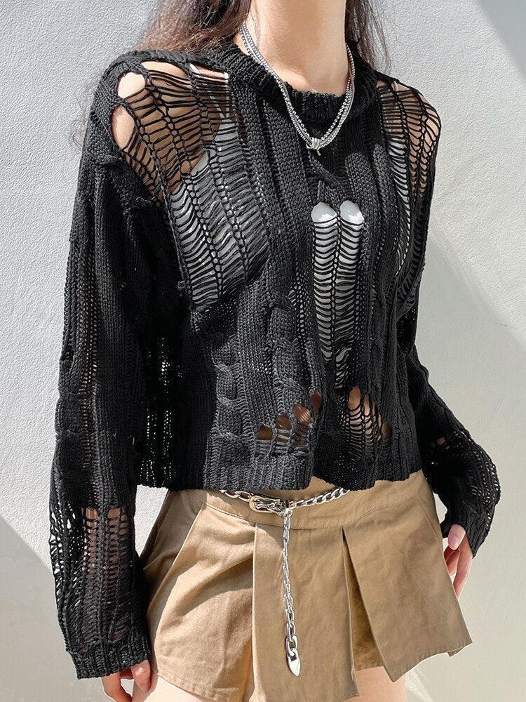 Grunge Distressed Knit Sweater Grunge Distressed Knit Sweater