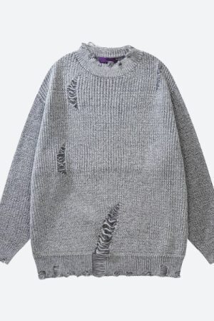 Grunge Distressed Knitted Sweater