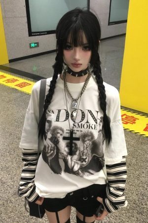 Grunge Don't Smoke Layered Top