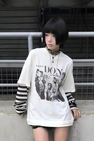 Grunge Don't Smoke Layered Top