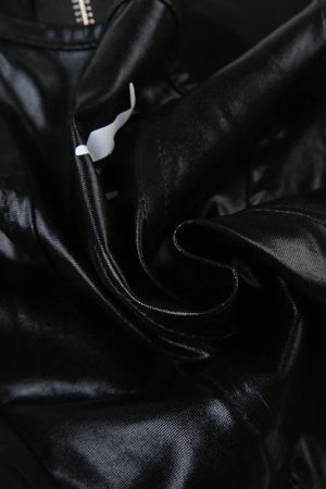 Grunge Faux Leather Crop Corset Top