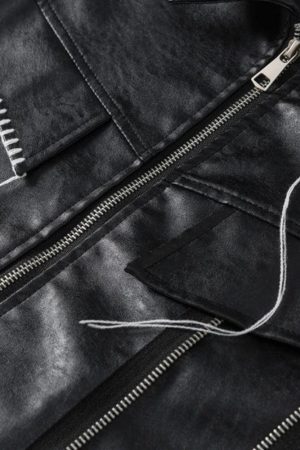 Grunge Faux Leather Jacket