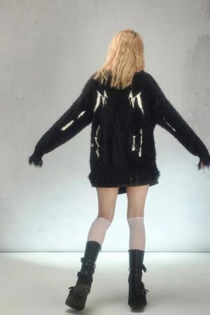 Grunge Fluffy Knitted Sweater