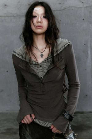Grunge Hooded Top