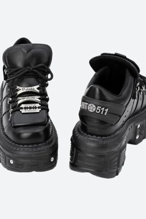 Grunge Lace Up Platform Sneakers