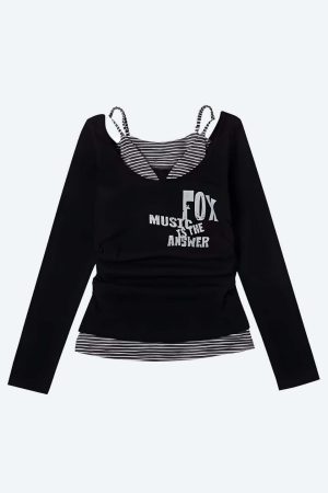 Grunge Layered Off Shoulder Top