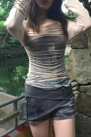 Grunge Layered Sheer Top