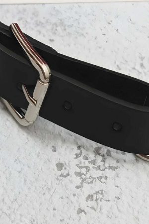 Grunge Lock Faux Leather Chain Belt